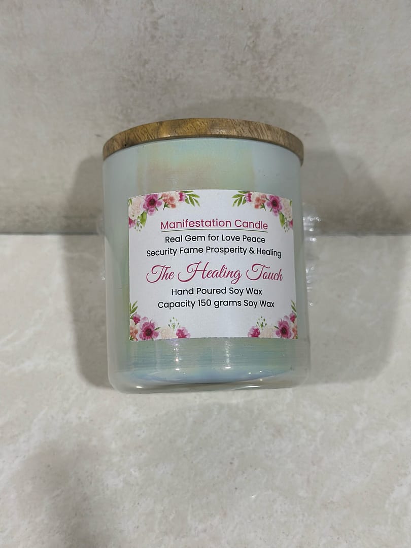 Manifestation Rainbow White Glass Jar Candle 170 ml - Image 2