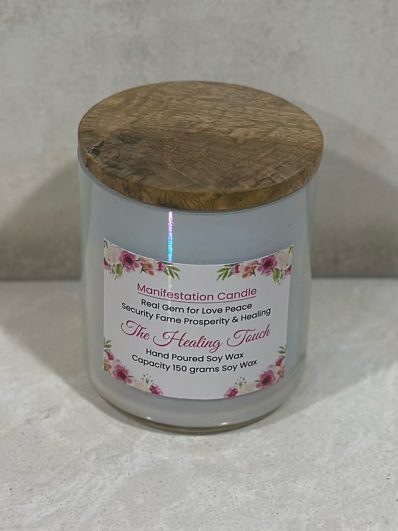 Manifestation Rainbow White Glass Jar Candle 170 ml